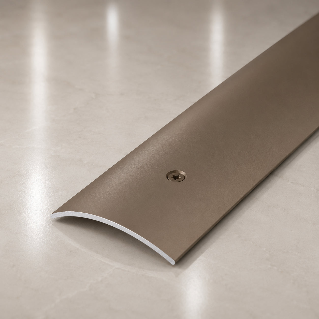 49mm Anodised Aluminium Door Threshold Strip – Floor Transition Trim with Screw Fix for Wood, Tile & Carpet In Champagne Color